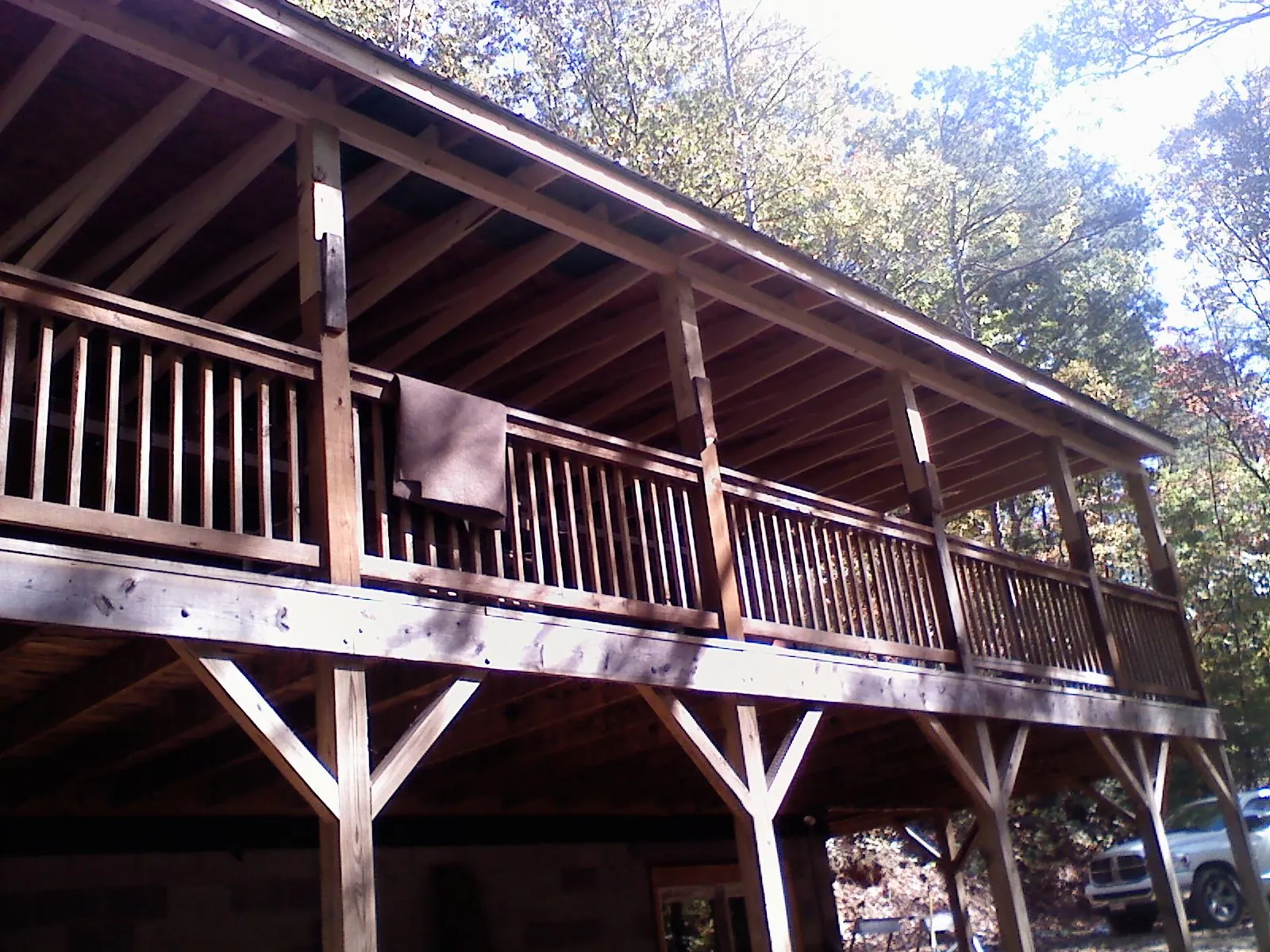 Timber framing under a new elevated porch and deck — Roof Leak Repair in Lineville by Roofing Brothers